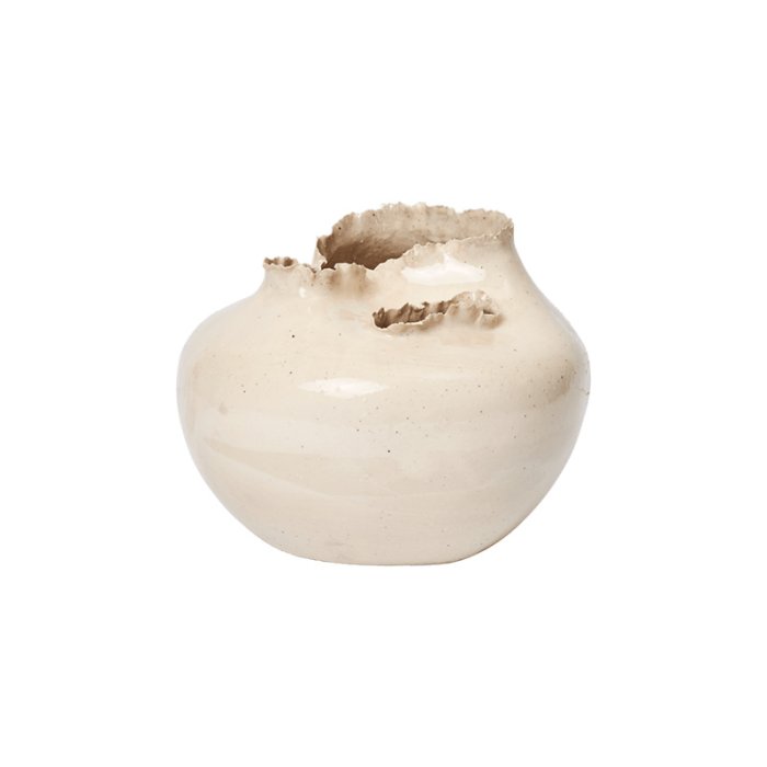 Ferm Living Tereo Rund Vase H18cm Off-White Speckle