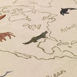 Ferm Living The World Tekstilkort - Off-White