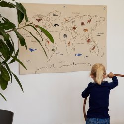 Ferm Living The World Tekstilkort - Off-White