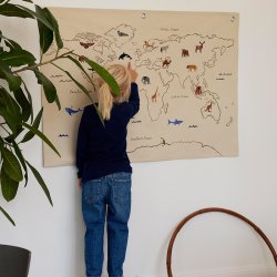 Ferm Living The World Tekstilkort - Off-White