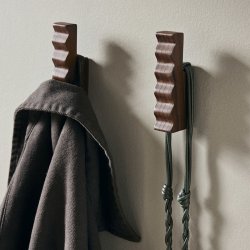 Ferm Living Unda Knager - St af 2 stk - Dark Brown