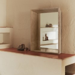 Ferm Living x Utzon Lancet Spejl Travertin