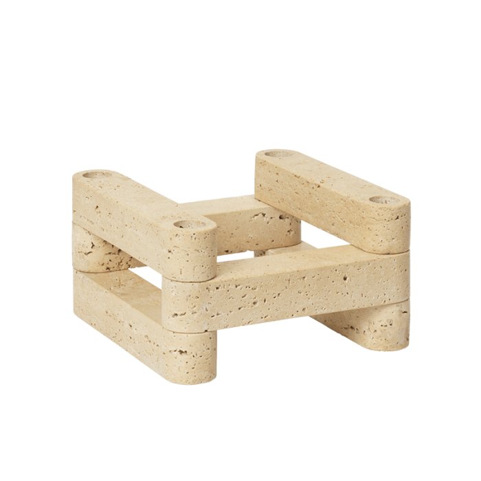 Ferm Living x Utzon Newel Modular Lysestagest Travertin