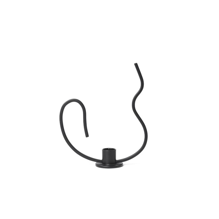 Ferm Living Valse Lysestage Lav Sort