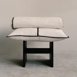 Ferm Living Vari Quiltet Sengetppe Double 260x230 cm Natural/Dark Chocolate