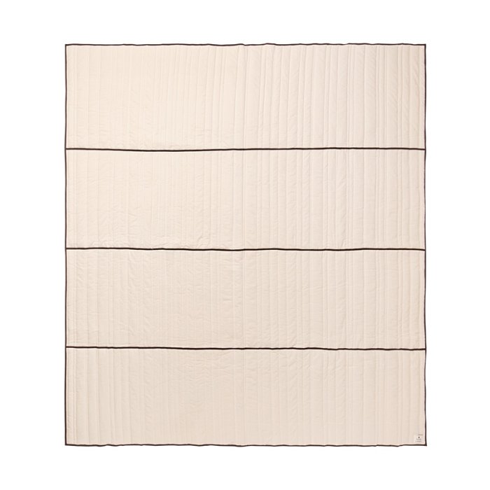 Ferm Living Vari Quiltet Sengetppe Double 260x230 cm Natural/Dark Chocolate