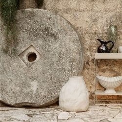 Ferm Living Vulca Vase Medium - Off-White Stone