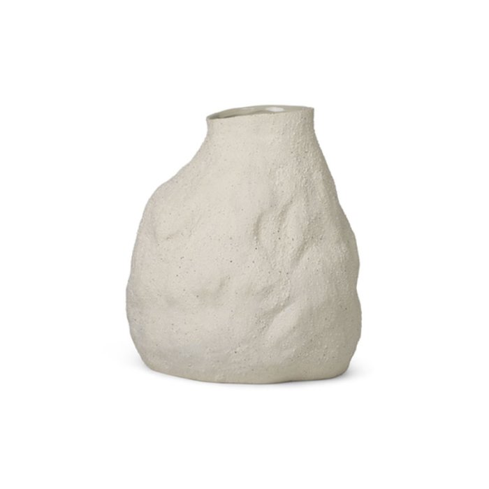 Ferm Living Vulca Vase Medium - Off-White Stone