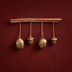 Ferm Living Walnut Ornamenter 2 stk. Messing