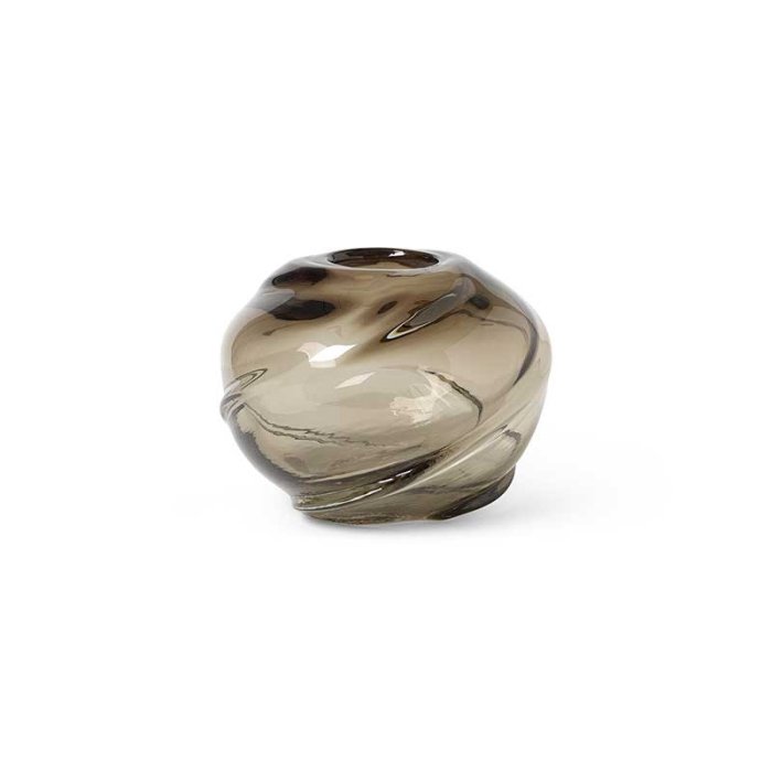 Ferm Living Water Swirl Vase - Rund - Smoked Grey