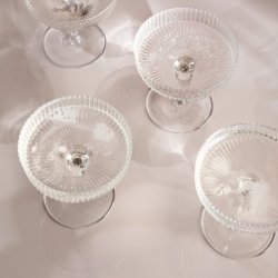 Ferm Living Ripple Champagneglas - Klar - 2 stk