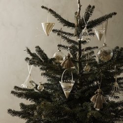 Ferm Living Christmas Paper Tassels - Papirkvaste - St &aacute; 3 stk.