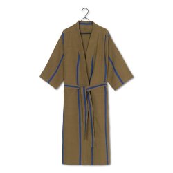 Ferm Living Field Robe Morgenkbe - Olive/Bright Blue