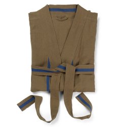 Ferm Living Field Robe Morgenkbe - Olive/Bright Blue