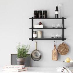 Gejst NIVO Hylde kroge - 3 stk. - Sort