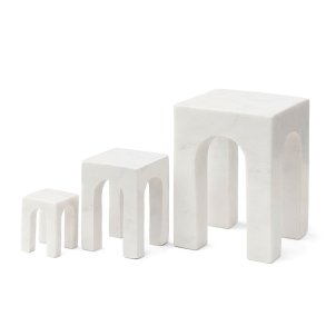 Gejst Arkis Bogsttte 3 stk. - Hvid Marmor