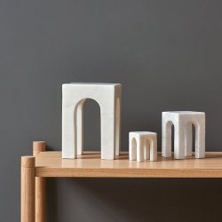 Gejst Arkis Bogsttte 3 stk. - Hvid Marmor