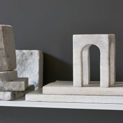 Gejst Arkis Bogsttte 3 stk. - Hvid Marmor