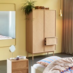 Hbsch Garderobeskab Herringbone - Sildeben - Eg