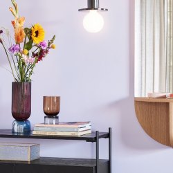 Hbsch Hndlavet Vase Stand - Ravgul/Smoke - H18 cm