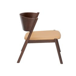 H&uuml;bsch Oblique Loungestol m. Ldersde - Mrkebrun