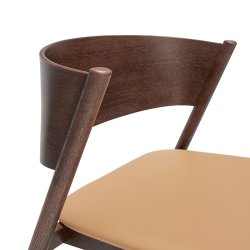 H&uuml;bsch Oblique Loungestol m. Ldersde - Mrkebrun