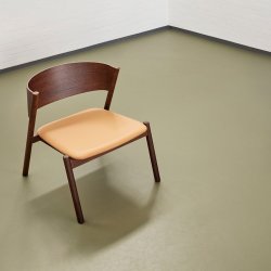 H&uuml;bsch Oblique Loungestol m. Ldersde - Mrkebrun