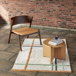 H&uuml;bsch Oblique Loungestol m. Ldersde - Mrkebrun