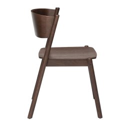 H&uuml;bsch Oblique Spisebordsstol - Mrkebrun