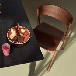 H&uuml;bsch Oblique Spisebordsstol - Mrkebrun