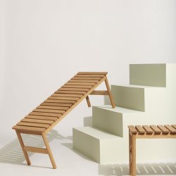 H�bsch Row Bench Egetr�sb�nk - Stor