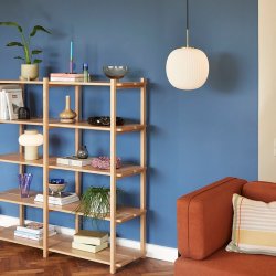 Hbsch Serene Pendel i Riflet Glas - Hvid/Messing - 32 cm