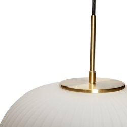 H&uuml;bsch Serene Pendel i Riflet Glas - Hvid/Messing - 42 cm