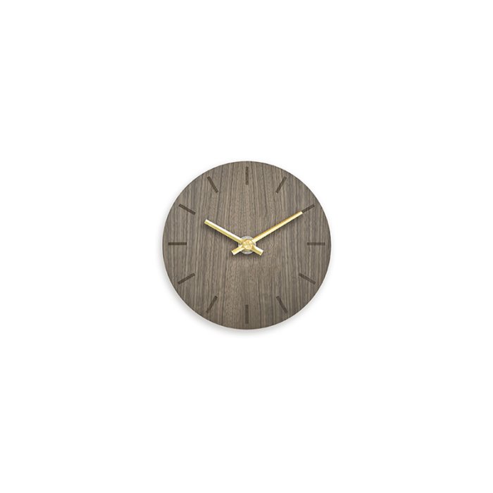 Hemverk Vg- &amp; Bordur 12 cm - Valnd/Guldfarvet Viser