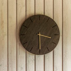 Hemverk Vgur 38 cm - Mrk Eg/Guld Farvet Viser