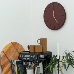 Hemverk Vgur 28 cm - Burgundy Mrk Eg/Guldfarvet Viser