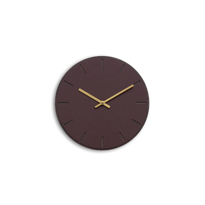 Hemverk Vgur 28 cm - Burgundy Mrk Eg/Guldfarvet Viser