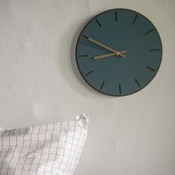 Hemverk Vgur 28 cm - Smokey Blue Mrk Eg/Guldfarvet Viser