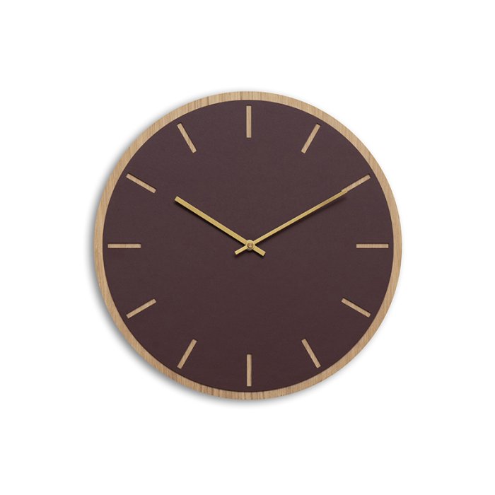 Hemverk Vgur 38 cm - Burgundy Eg/Guldfarvet Viser