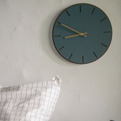 Hemverk Vgur 38 cm - Smokey Blue Mrk Eg/Guldfarvet Viser