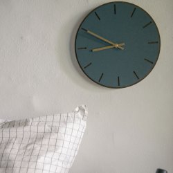 Hemverk Vgur 38 cm - Smokey Blue Mrk Eg/Kobberfarvet Viser