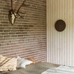 Hemverk Vgur 28 cm - Mrk Eg/Guld farvet Viser