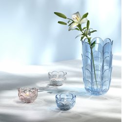 Holmegaard Lily Vase H19 cm Blue Iris