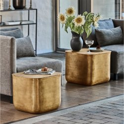 House Doctor Cajas Sofabord m/ Opbevaring 2 stk. Gylden Finish