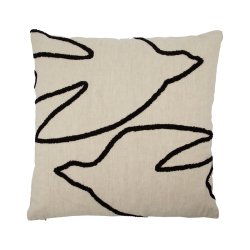 House Doctor Fly Pudebetrk 50x50 cm Rhvid/Sort