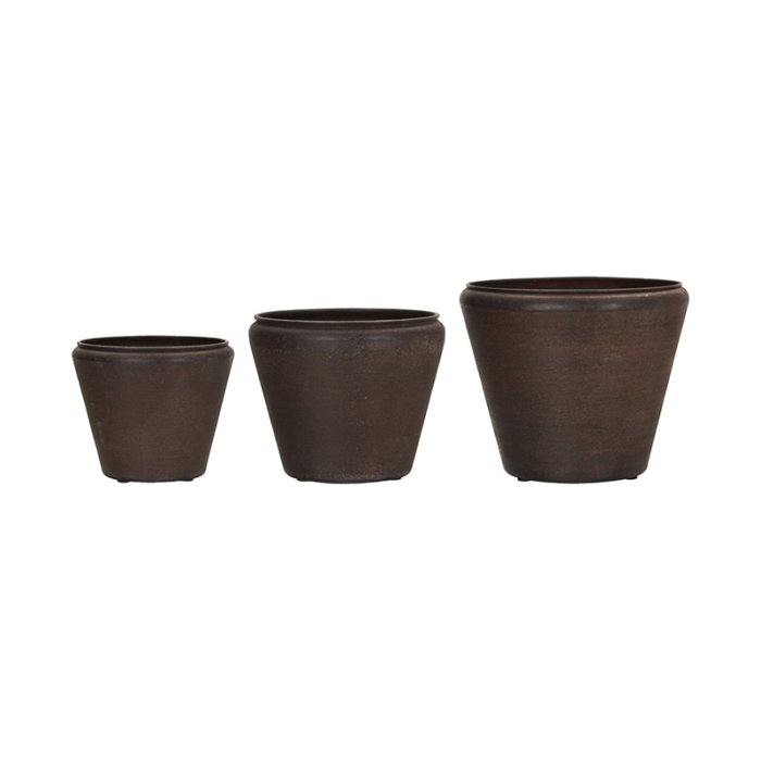House Doctor Funnel Urtepotter 3 stk. Antikbrun