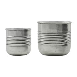 House Doctor Groove Urtepotte 2 stk. Antik S�lvfinish