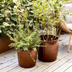 House Doctor Groove Potter 2 stk. Brun Large