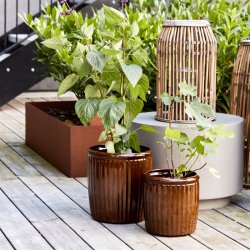 House Doctor Groove Potter 2 stk. Brun Small