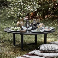 House Doctor Helo Havebord Rund Sort Lav